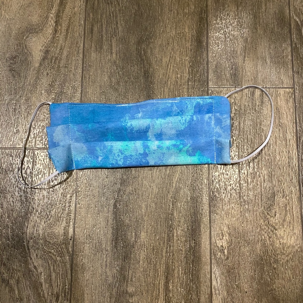 Blue tie dye face mask